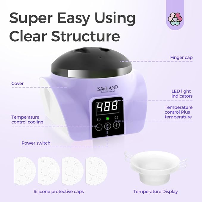 Saviland Essentials Nail Polish Remover Machine: Nail Soaking Bowl & Acetone Nail Polish Remover Gel Nail Remover Machine with Nail Soak off Bowl Soaker Tech Acrylic Nail Remover Steam Salon Home DIY