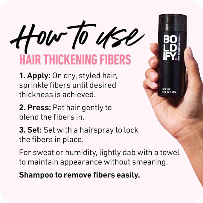 BOLDIFY Hair Fibers (56.5g) Fill In Fine and Thinning Hair for an Instantly Thicker & Fuller Look - Best Value & Superior Formula -14 Shades for Women & Men - Dark Blonde