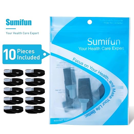 Sumifun Buddy Finger Wraps, Pack of 10 Finger Tapes for Broken, Sprained, Fractured Finger, Finger Straps for Jammed, Swollen, Dislocated Joint (Black)