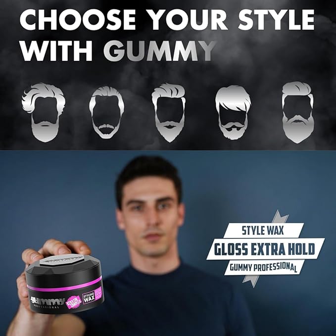 Gummy Gloss Extra Hold Hair Styling Wax 5.07 fl.oz - Keratin Complex, 150 ml (Pack Of 3)