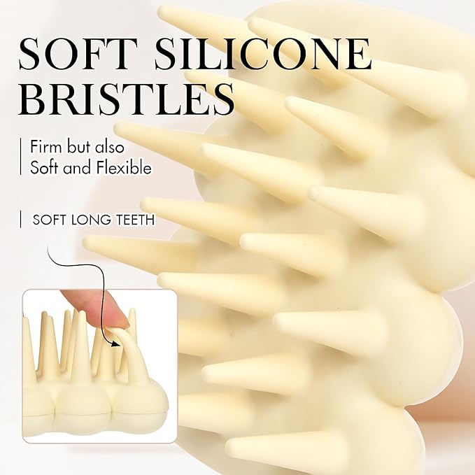 Luxury Shampoo Brush, Scalp Massager and Exfoliator Features Soft Bristles to Aid in Dandruff Relief, Increase Circulation, Stimulate Hair Growth for Healthy Looking Hair