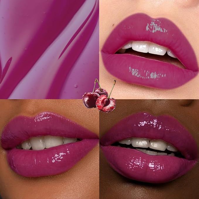 evpct Nourishing Moisturizing Tinted Lip Balm for A Sheer Tint of Color, Softens Smooths Hydrates Moisturizes Lightweight, Lip Care Gloss Plumper Stain for Women Dry & Chapped Lips, 02# CHERRIES