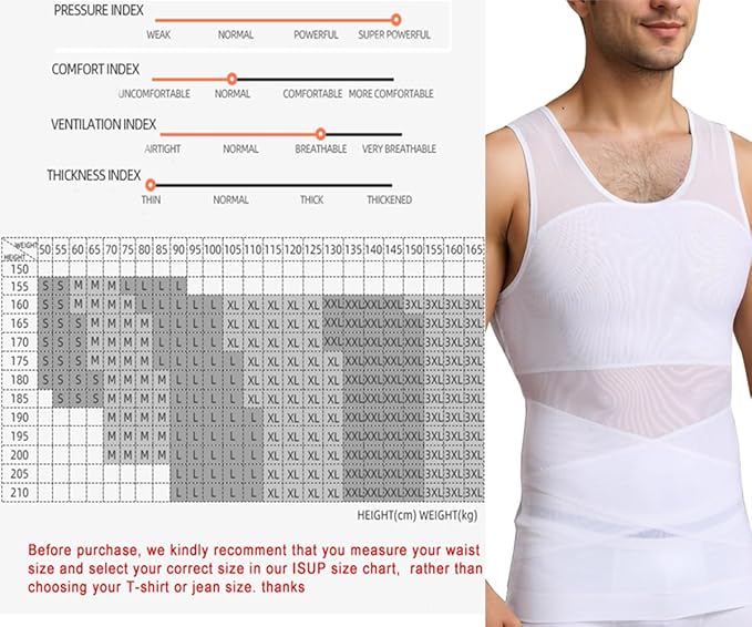 Gynecomastia Compression Shirt Slimming Body Shaper Vest Workout Tank Tops Abs Abdomen Undershirt Tummy Control