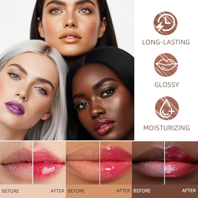 pct Nourishing Moisturizing Tinted Lip Balm for A Sheer Tint of Color, Softens Smooths Hydrates Moisturizes Lightweight, Lip Care Gloss Plumper Stain for Women Dry & Chapped Lips, 01# STRAWBERRY