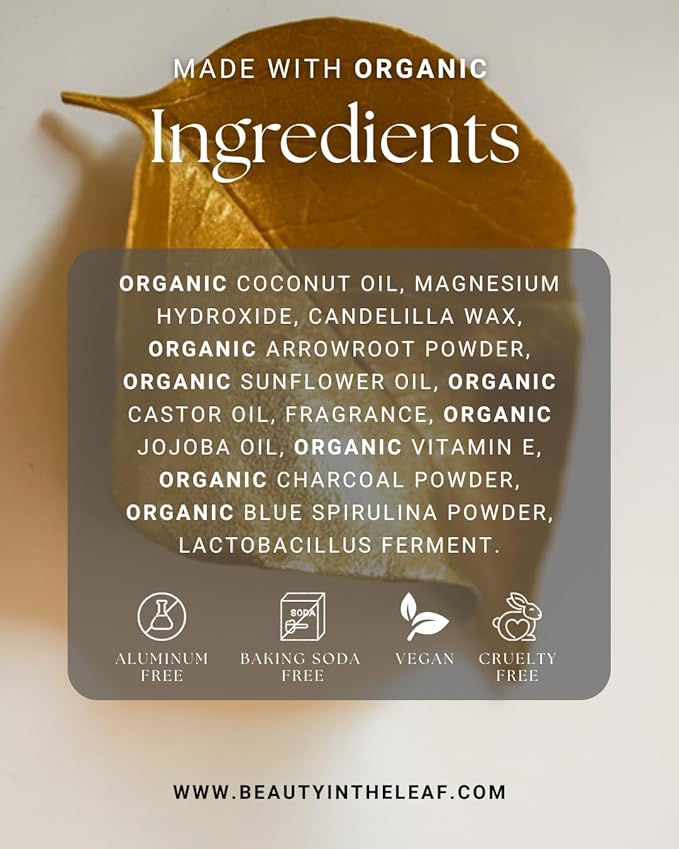 The Indigo Stick Natural Deodorant | Made in USA with Organic Ingredients | Aluminum-Free | 100% Vegan | Sandalwood Citrus Scent | Detoxifying Charcoal & Probiotic Odor Control Formula | 20% MORE