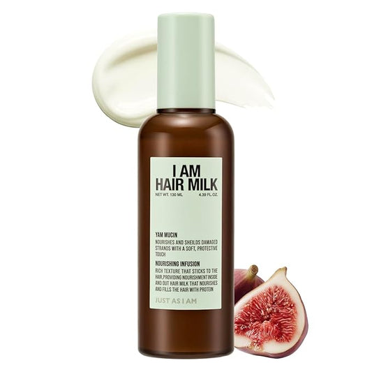JUST AS I AM Hair Milk (4.39 fl oz) – Amino Acid Complex Heat Styling Care for Smooth, Soft, and Manageable Hair Finish