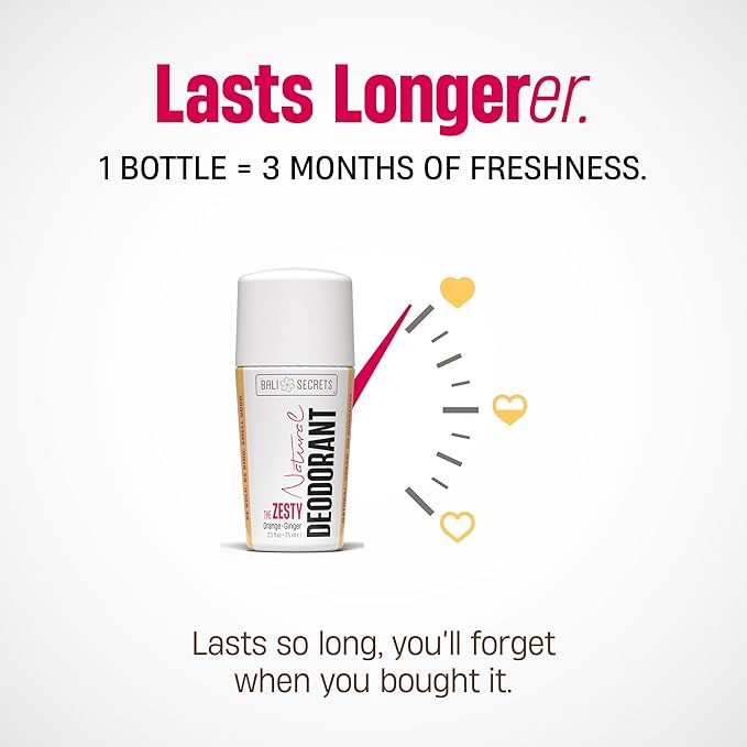 Bali Secrets Natural Deodorant for Women & Men. Nonsense Free. Clean Formula for Sensitive Skin. Strong & Reliable Odor Protection. No Synthetic Aluminum. Organic & Vegan [THE ZESTY]