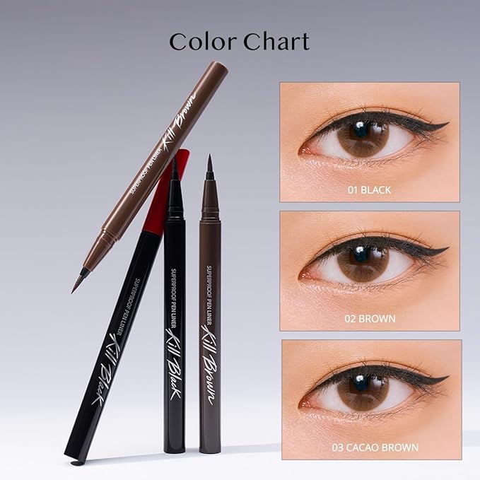 CLIO Superproof Pen Liquid Eye Liner, Precision Tip, Long Lasting, Smudge-Resistant, High-Intensity Color (002 BROWN (NEW))