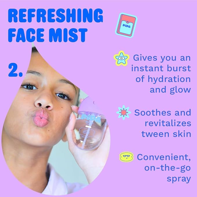 Pipa Skincare Start Young Bundle Gift Set | 3-Step Birthday Gift Skin Care Routine for Girls & Tweens 8 to 12 | Alcohol-Free & Safe | Includes Foam Face Cleanser, Face Moisturizer & Facial Mist