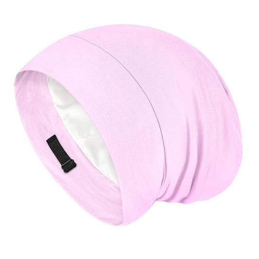 Fittia Satin Hair Bonnet for Sleeping, Silky No Frizzy for Curls Care, Adjustable Strap for Non-Slip, Dreadlocks Cap for Women&Men Light Purple