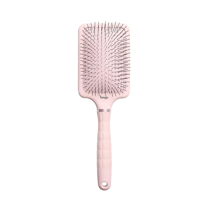L'ANGE HAIR Detangling Paddle Brush | Gentle Nylon Bristles for Wet & Dry Hair | Smooth Detangling & Scalp Massage | Lightweight, Non-Slip Handle | Works for All Hair Types (Blush)
