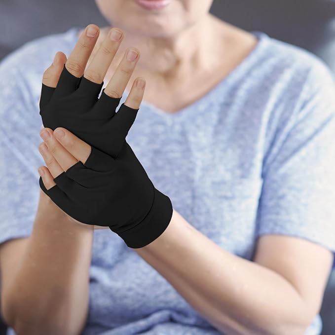 3 Pairs Elderly Skin Thin Protector Gloves Tone Fingerless Gloves Bruise Abrasion Protective to Cover Bruising