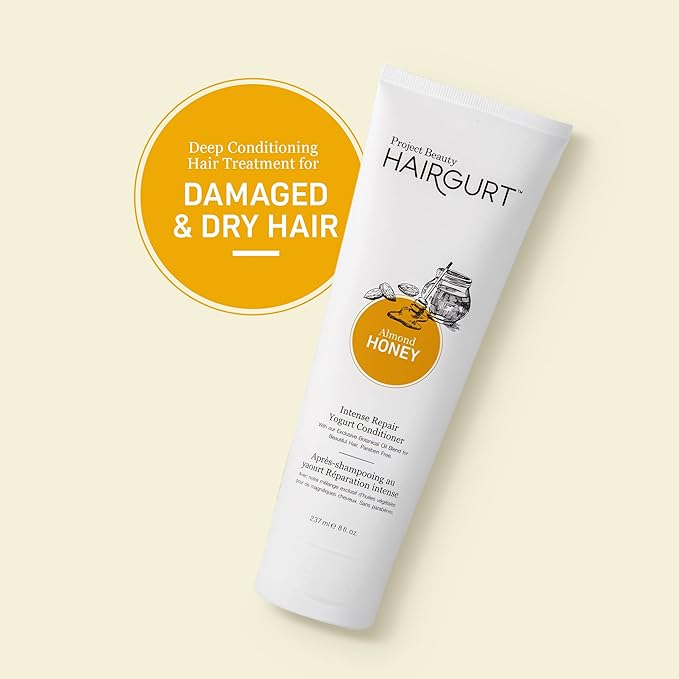 Intense Repair Almond-Honey Conditioner Set, Natural 3-Piece - Shampoo, Conditioner, Hair Mask for Dry, Damaged, Frizzy Hair & Growth, 8.0 fl oz