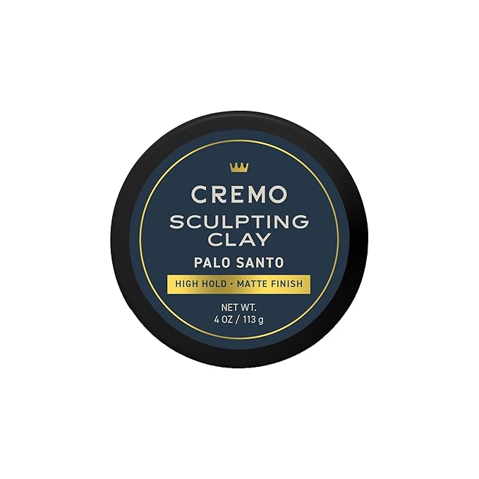 Cremo Premium Barber Grade Hair Styling Palo Santo (Reserve Collection) Sculpting Clay, High Hold, Matte Finsh, 4 Oz