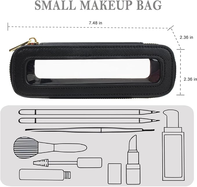 Travel Clear Makeup Bag Set, TSA Approved Cosmetic Bag Case with Zipper Portable Makeup Pouch Toiletry Bag Traveling Cosmetic Organizer Storage Bag Car Organizer Car Essentials