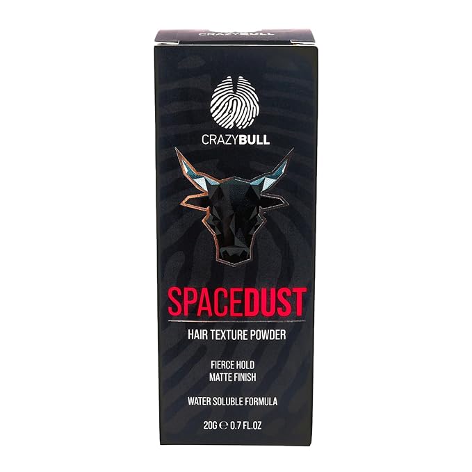 Crazy Bull Hair Space Dust Hair Texture Powder - Vegan Friendly Men - Lightweight Short-Medium Hair - 0.7 oz
