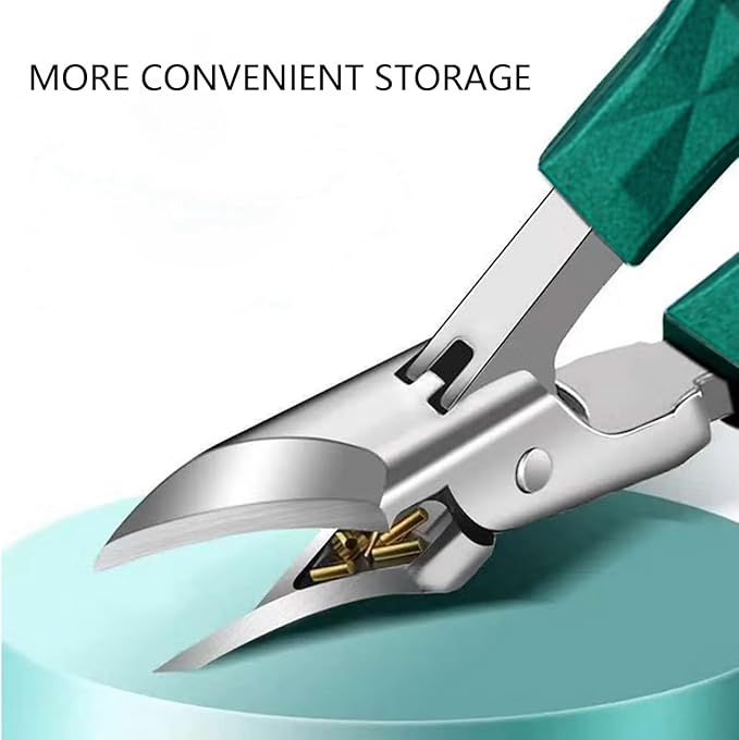 Angled Nail Clippers Green Eagle Beak Oblique Slanted Curved Thick Professional Nail Clippers for Women Adult Men Ingrown