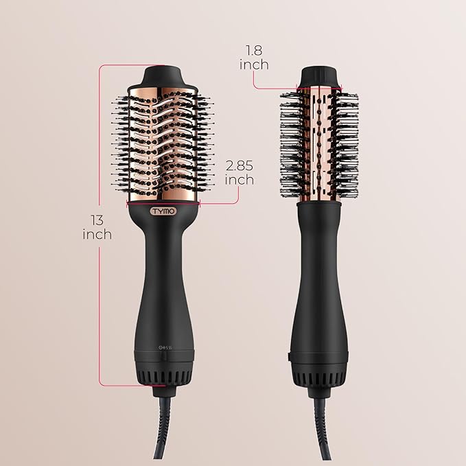 TYMO Hair Dryer Brush Blow Dryer Brush in One, 4 in 1 Ionic Hairdryer and Styler Volumizer with Oval Titanium Barrel, Hot Air Straightener for Smooth Frizz-Free Blowout, Gold