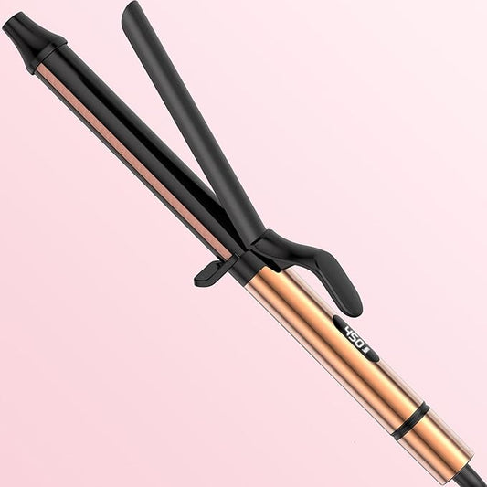 Mescomb 1.25 inch Long Barrel Curling Iron 1 1/4 inch with 8 Heat Settings, 10-Minute Curls, Ceramic Curling Iron, 30s Fast-Heating, Beach Waver/Volumized/, 110-240V for Travel, 60 Mins Auto Off