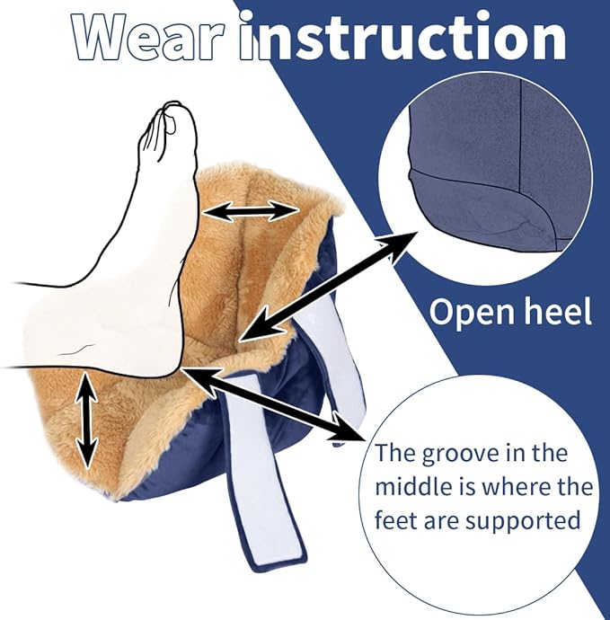 Heel Protectors for Bed Pressure Sores in Bed,Foot Boot Pillow Comfort Cushion for Bedridden Patients Remove Bedsores, Ankle Booties Pad for Ulcer Pain Relief (Gray, Pack of 1 Count)