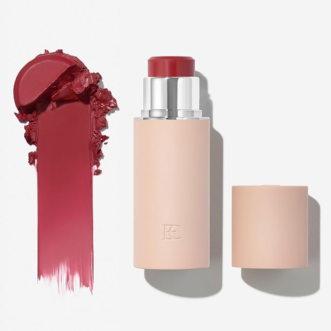 EarthsCure Cream Blush Stick (Deep Cherry) - Multi-Use Cheek, Lip & Eye Tint - Buildable Hydrating Formula, Natural Dewy Finish - 1 Piece