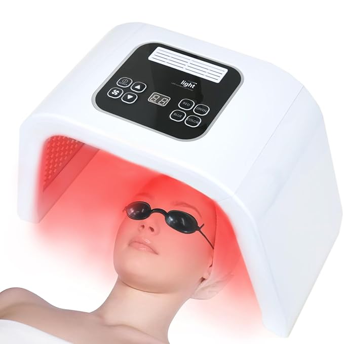 Light Mask - 7 Color Photon Facial Device for Skin Care, Red & Blue Light for Face, Neck & Body, Rechargeable Home Use
