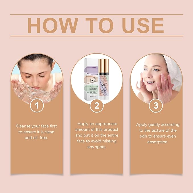 3-Color Protective Primer, Color Correcting Face Primer with Concealer, Hydrating Pore-Minimizing Makeup Base for Flawless Long-Lasting Wear