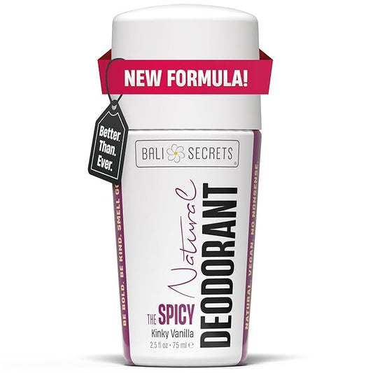 Bali Secrets Natural Deodorant for Women & Men. Nonsense Free. Clean Formula for Sensitive Skin. Strong & Reliable Odor Protection. No Synthetic Aluminum. Organic & Vegan [THE SPICY]