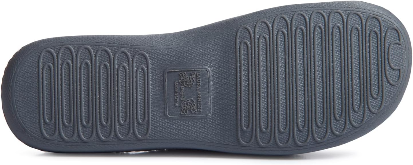 Laura Ashley Ladies Spa Rugged Slippers With Memory Foam Insole