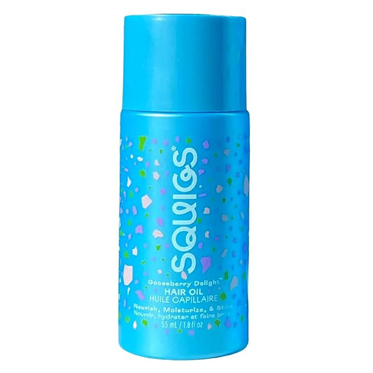 Squigs Hair Growth Oil for Dry & Damaged Hair – with Amla, Castor & Coconut Oil Blend for Frizz Control, Hydration & Scalp Treatment – Pre-Wash & Styling Treatment – (1.86 Fl Oz)