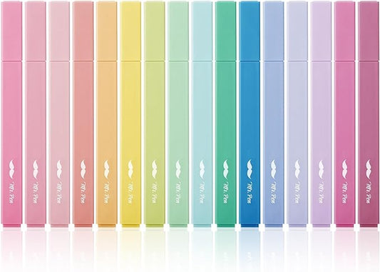 Mr. Pen- Aesthetic Highlighters, 16 pcs, Chisel Tip, Assorted Colors, No Bleed Bible Highlighter Pastel