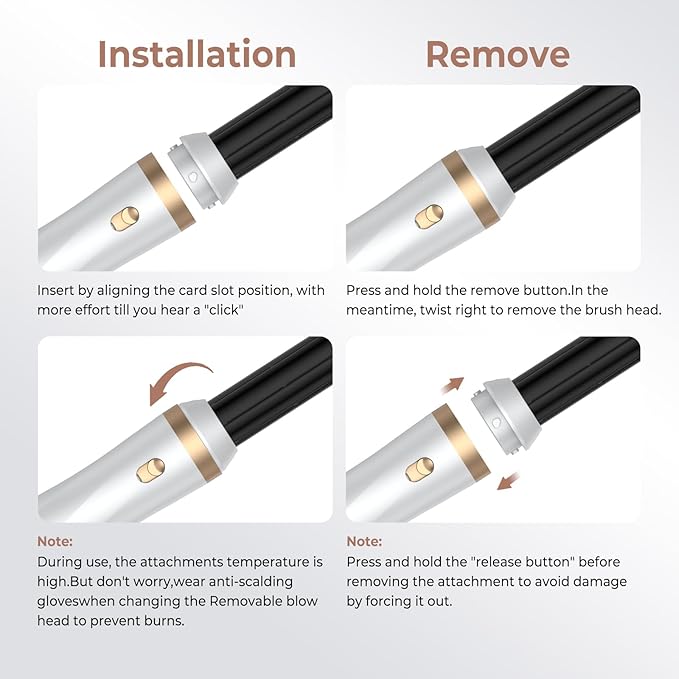 5 in 1 Hair Dryer Brush Set, Blow Dryer Brush with Air Style Wrap Hair Styler, Negative Ionic Magic Style Set, Detachable Air Curler for Volumizer,Straightener,Drying