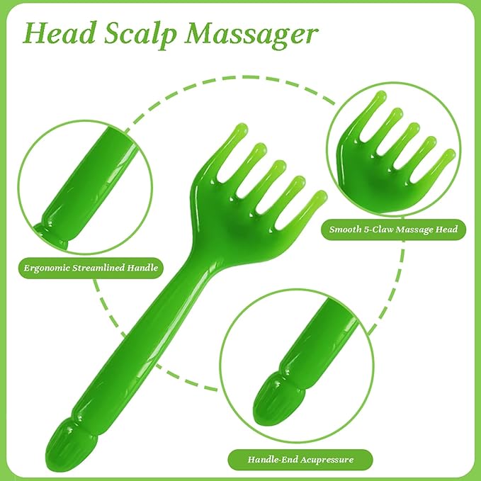 GSHOW Scalp Massager Handheld Comb Resin Relax Massage Tool - Manual Relaxation Tool for Soothing Head Massage - Set of 2