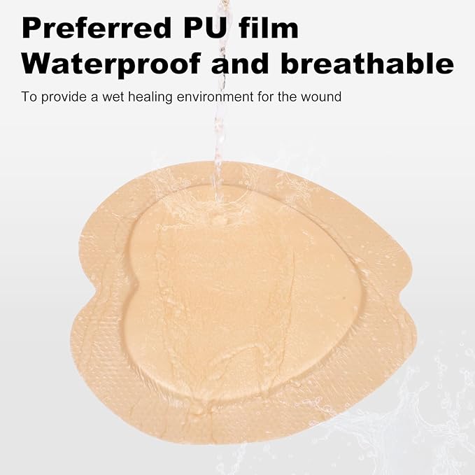 Sacral Foam Dressing, Sacrum Silicone Foam Dressing with Border, 7x7 Large Bandage for Bed Sores On Buttocks, Super Absorbent Pressure Sore Prevention Pads, Waterproof & Breathable Wound Dressing (20)