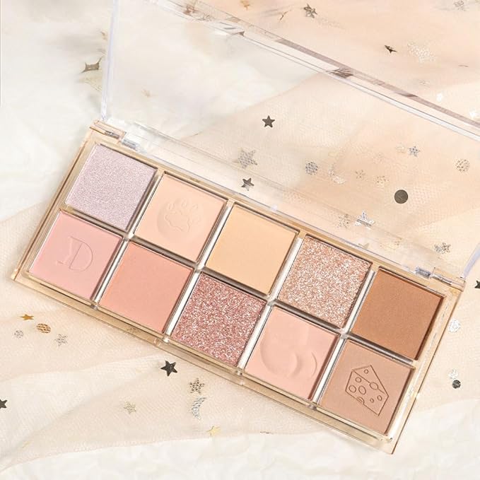 ORANOT 10Colors Nude Pink Rose Gold Colorful Eyeshadow Palette Makeup,Natural Neutral Eye Shadow,Naturing-Looking Long Lasting Waterproof Blendable Hypoallergenic Suitable for Beginners