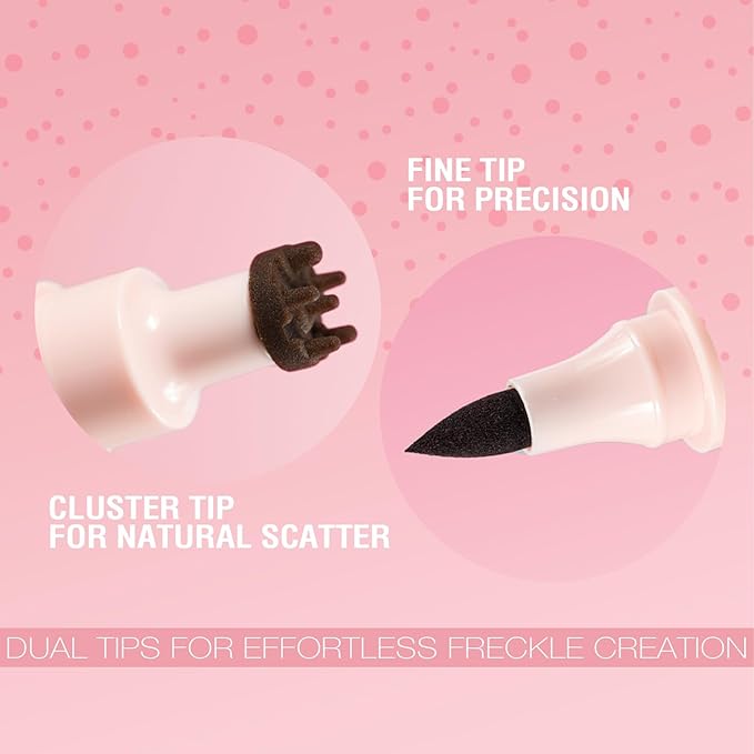 Jolilab Freckle Pen 3-in-1: Dual-Ended Stamp & Precision Tip (Eyeliner/Brow Pencil), 2 Shades Soft Brown/Dark Brown, Waterproof Long-Lasting Smudge-Proof Compact On-the-Go Makeup(SOFT&DARK)