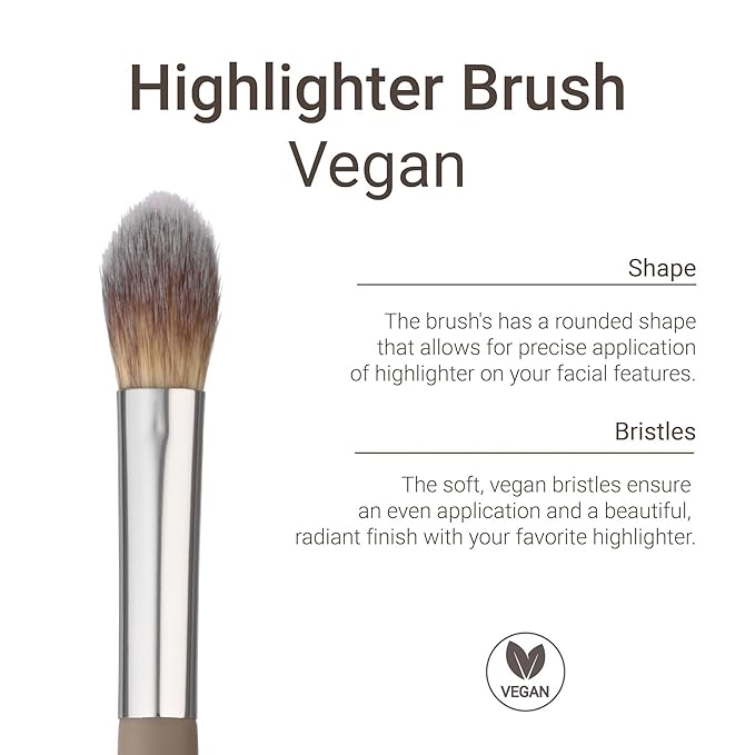 Sandstone Scandinavia Highlighter Makeup Brush - Professional Vegan Ultra Soft Bristles - Cruelty Free Premium Quality for All Skin Types