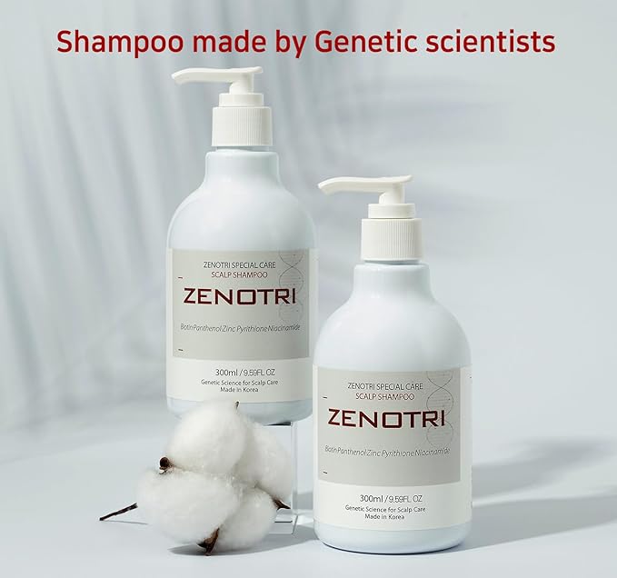 ZENOTRI Biotin and Zinc Pyrithione Shampoo - Combats Itching, Dandruff, Seborrhoeic Dermatitis & Sebum Buildup | Scalp Care Solution | 300ml 10 oz