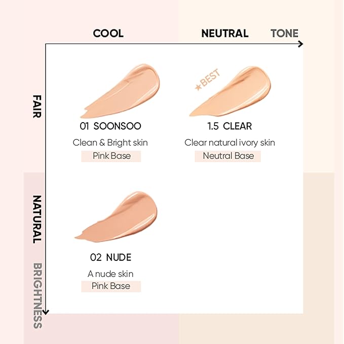 AMUSE SEOUL Dew Jelly Vegan Cushion Foundation (02 NUDE) | dewy, glow, long-lasting, double coverage, clean beauty, lightweight, natural look, foundation for sensitive skin, hydrating cushion