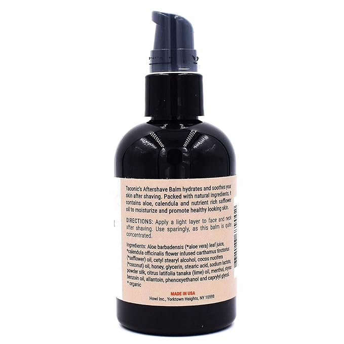Taconic Shave All Natural Alcohol-Free Aftershave Balm for Men – Unscented Post-Shave Moisturizer for Sensitive Skin – Soothing Irritation Relief – Non-Greasy Formula – Made in USA – 4 oz