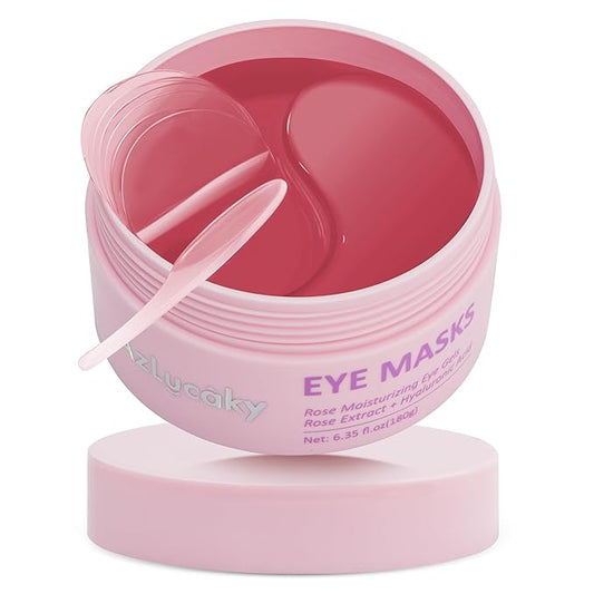 Under Eyes Patches, 40 Pairs Rose Hydrogel Eye Mask for Puffy Eyes and Dark Circles with Rose Essence, Hyaluronic Acid & Niacinamide, Deep Hydrating Eye Treatment for Men & Women