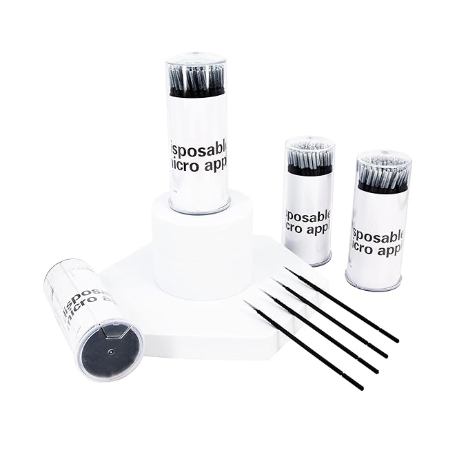 i-Laesh 400pcs Disposble Micro Applicators Brushes for Eyelash Extension Cotton Swabs Makeup Oral and Personal Care Mini Grafted Bottled Remove Glue - Black (Bottled - Pro Grip)