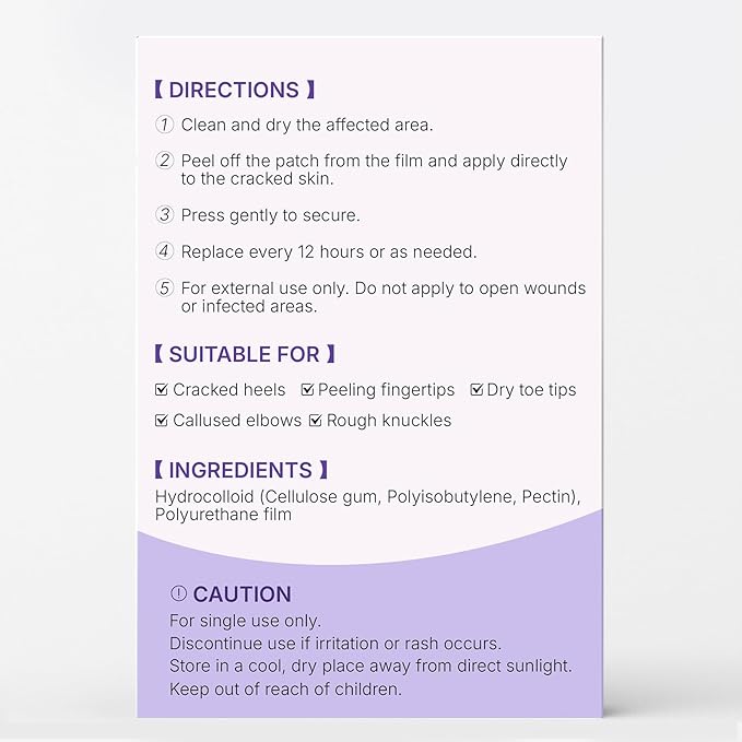 Cracked Skin Repair Sheets for Dry Heels, Fingers & Hands – Soft Barrier Stickers for Moisture Lock & Skin Recovery – Waterproof, Hypoallergenic, Invisible – 10 Sheets