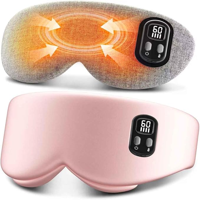 Anydance Heated Eye Mask - Cordless Eye Mask for Dry Eyes, FSA - HSA Eligible, Eye Relief, Improved Sleep, 4 Temperature, Washable Eye Heating Pad for Travel, Removable for Cleaning - Rose Pink