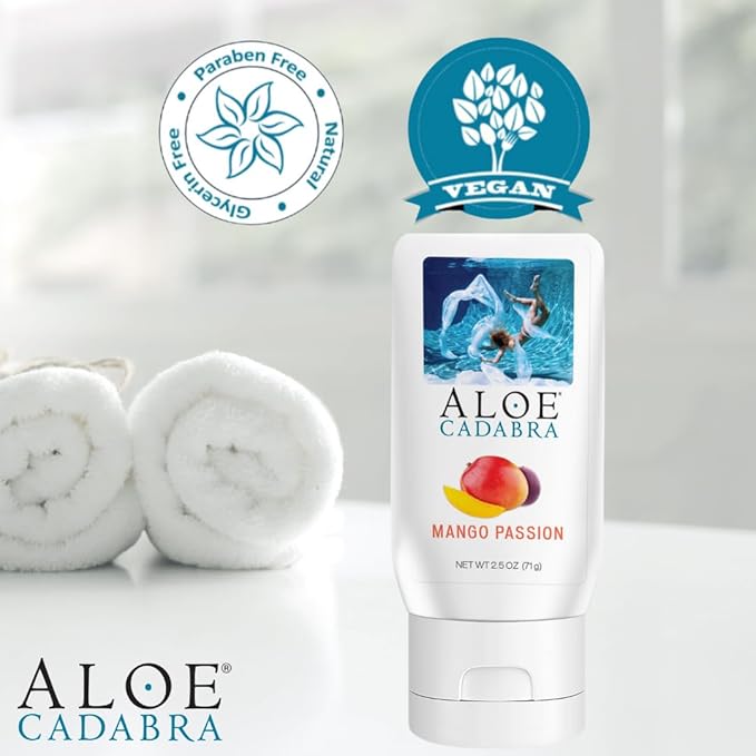 Aloe Cadabra Vaginal Moisturizer, Mango Scented, pH-Balanced, Water-Based & 95% Aloe Vera, Reduce Dryness, Discomfort, Versatile Uses (2.5 Fl Oz, 1 Pack)