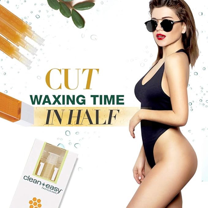 Clean + Easy Original Roll On Wax – Small Wax Refill Cartridges for Hair Removal, Fast & Easy Roll On Applicator for Face, Brows & Delicate Areas, 3 Pack