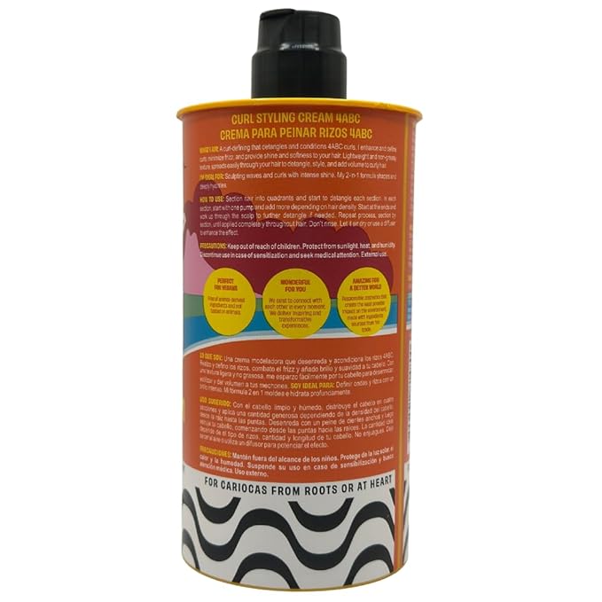Lola From Rio - Ela E Carioca 4ABC Curl-Defining Cream, Boost Hydration, Minimize Frizz, Provide Soft, Flexible Control for 4ABC Curl Type, 17.64 Fl Oz