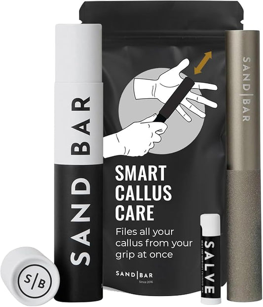SandBar Callus Remover Tool, File for Hands, Durable Aluminum Tool Callus Shaver, Palm and Heel Dead Skin Removal, Includes Nourishing Salve, Ideal for Athletes, Climbers, Gym Enthusiasts - Aluminum