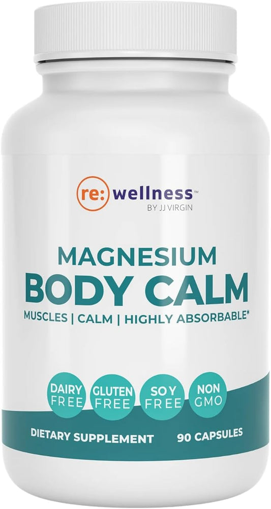 Reignite Wellness by JJ Virgin | Magnesium Body Calm | Chelated Magnesium Supplement for Energy Production, Sense of Calm & Immune Support | Magnesium Bisglycinate Chelate Complex | 120 Capsules