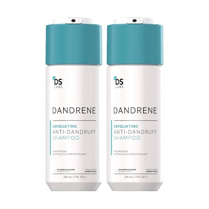 DS Labs Dandrene Dandruff Shampoo, 205mL - for Flaky, Itchy Scalp, Exfoliating Shampoo for Dry Scalp, Seborrheic Dermatitis & Scalp Psoriasis, Color Safe, Sulfate Free, (2 Pack)